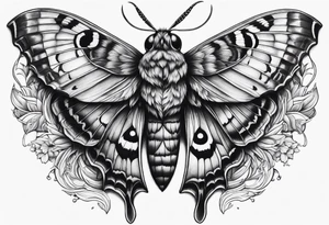 Death hawk moth with owl eyes in the wings tattoo idea