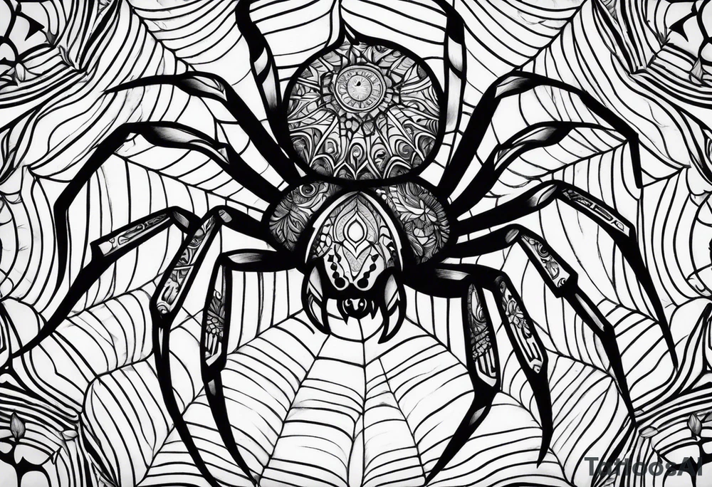 a psychedelic spider tattoo idea