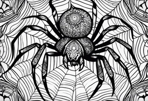 a psychedelic spider tattoo idea