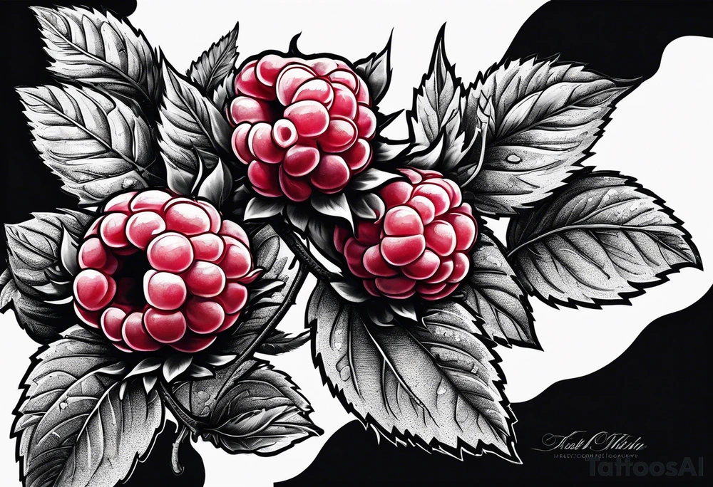 a raspberry branch that has a masculine look to it. tattoo idea