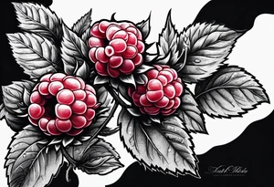 a raspberry branch that has a masculine look to it. tattoo idea