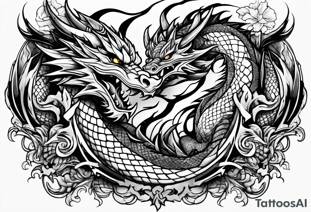 roaring dragons tattoo idea