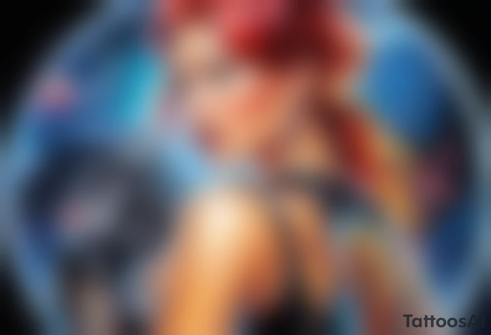 cyborg pinup girl, retro futurism, smooth skin, no tattoos tattoo idea