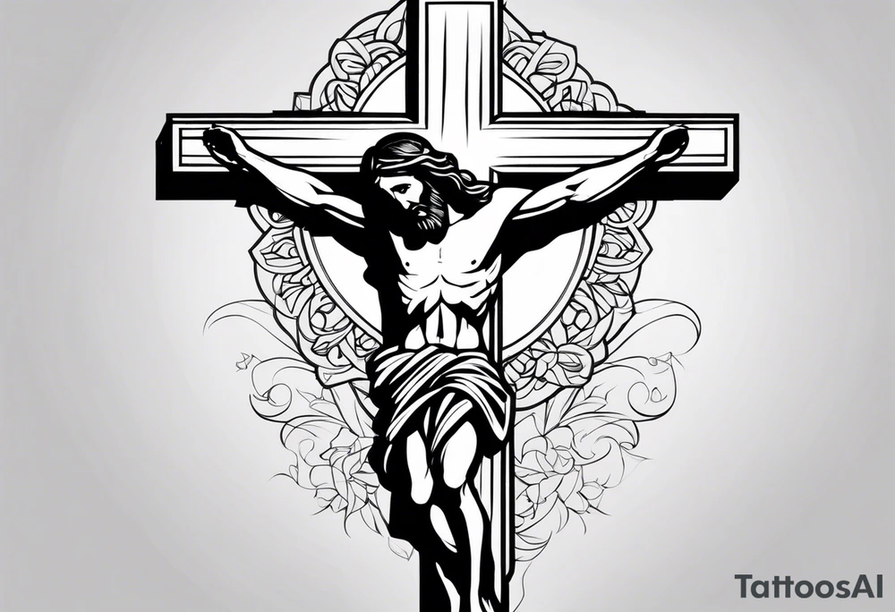 Jesus Christ hanging on a cross tattoo idea