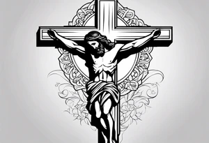 Jesus Christ hanging on a cross tattoo idea
