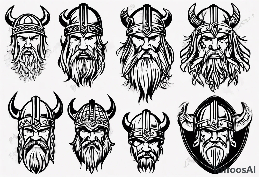 I want a tattoo of a viking head with the company name “Viking Customs” incorporated in the design tattoo idea