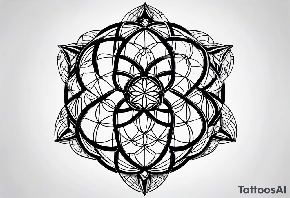Linear minimalistic flower of life, tattoo idea