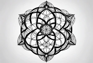 Linear minimalistic flower of life, tattoo idea