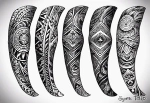 arm sleeve for a man. tribal tattoo style, symmetric, white background tattoo idea