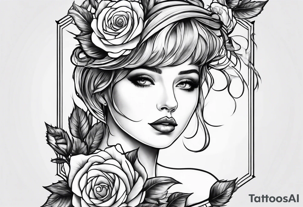 Tesseract with roses tattoo idea