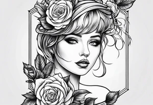 Tesseract with roses tattoo idea
