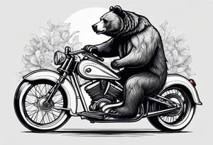 bear riding a bicycle tattoo idea