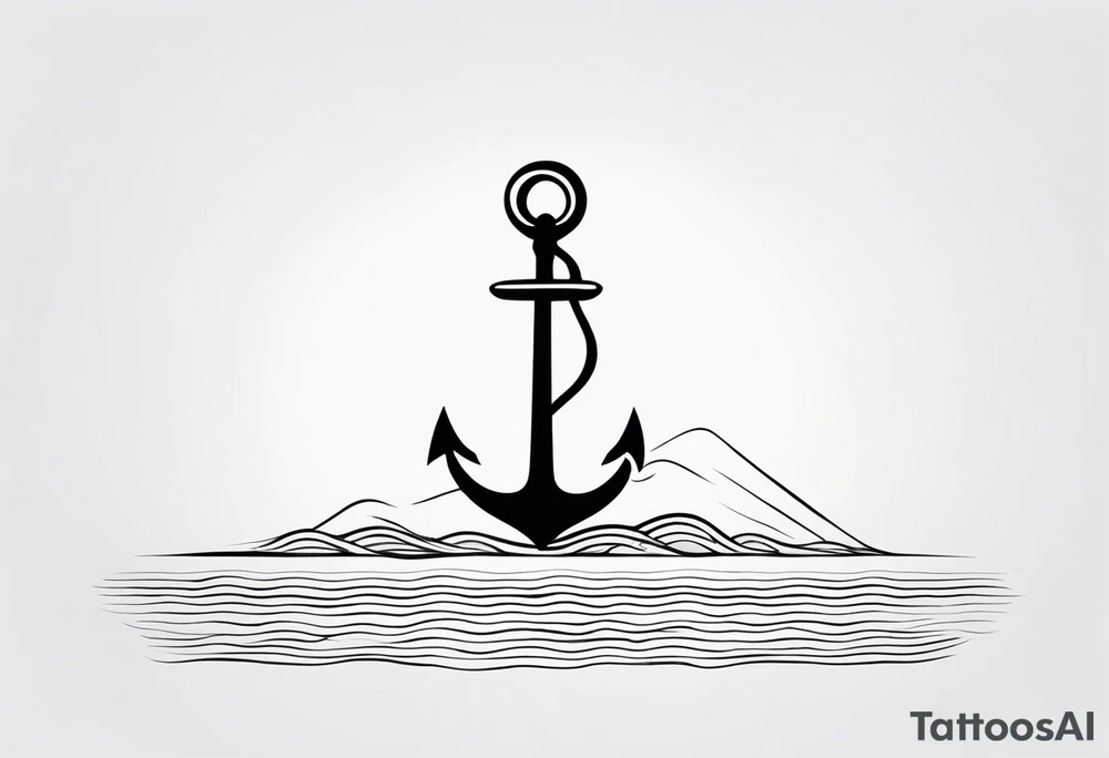 Female 

 waves and anchor along spine tattoo idea