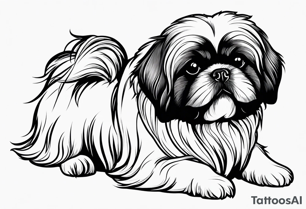 A mixed breed Pekingese and Shih-Tzu dog. tattoo idea