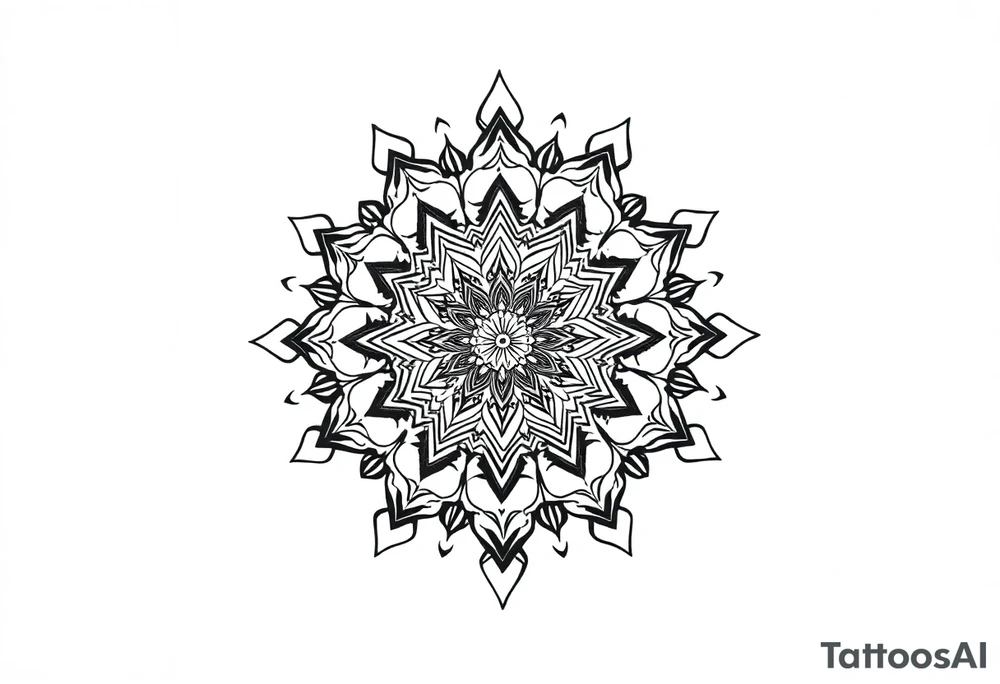 long mandala shaman and witch style mytical with ancient rhyme tattoo idea
