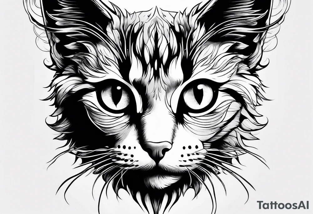 cat with wings tattoo idea