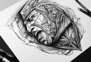 protruding extreme pain elbow fragmented tattoo idea