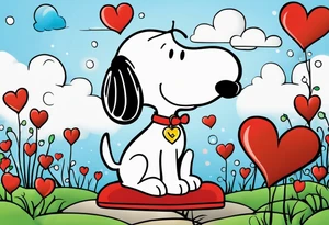 snoopy with a heart tattoo idea