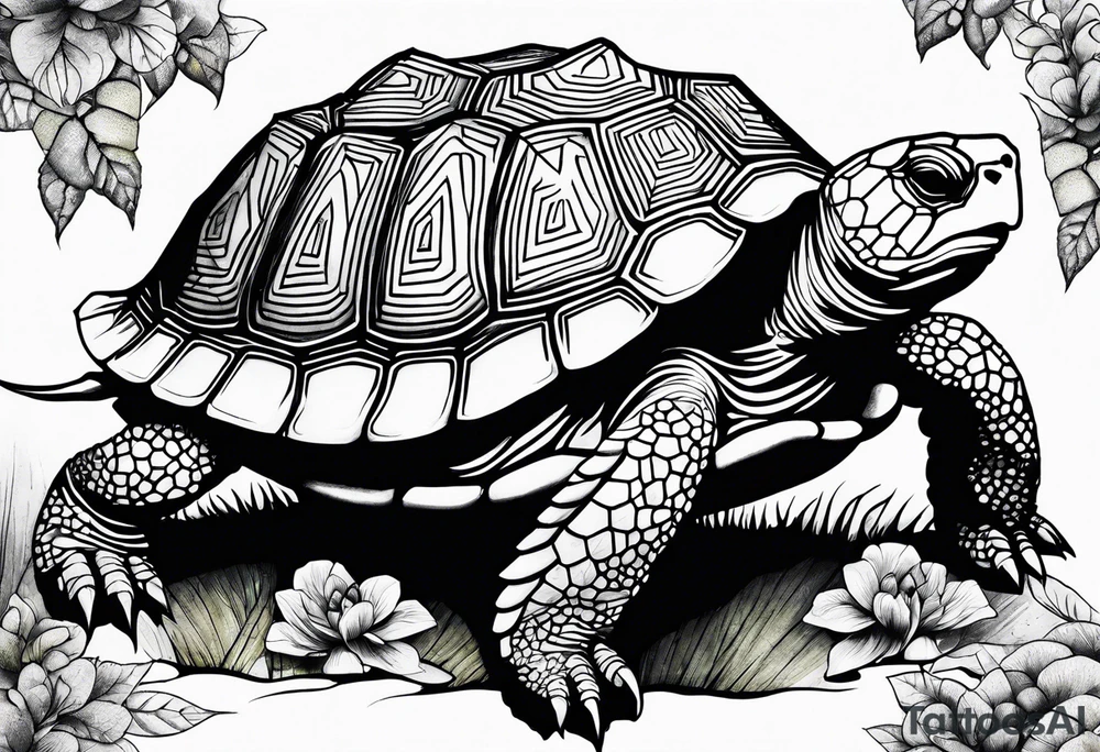 Tortoise forest tattoo idea