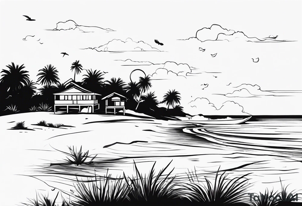 Amicizia estate spiaggia appuntamento tattoo idea