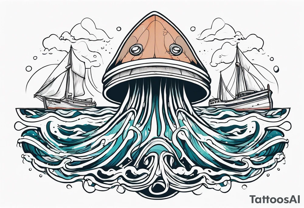 Thalassophobia, giant squid, fear tattoo idea