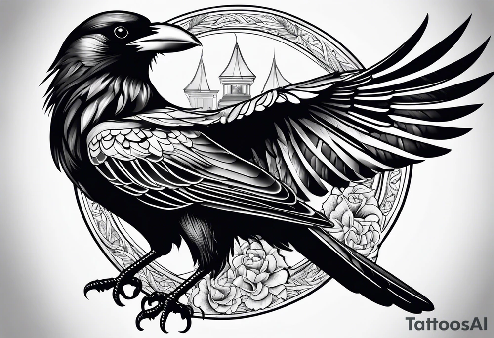 Crow and sythe tattoo idea