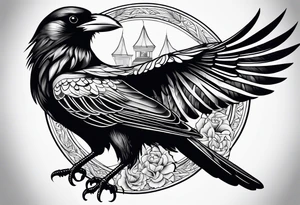 Crow and sythe tattoo idea