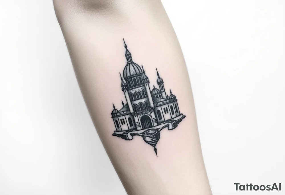 vertikalna tetovaza Beograda na nozi tattoo idea