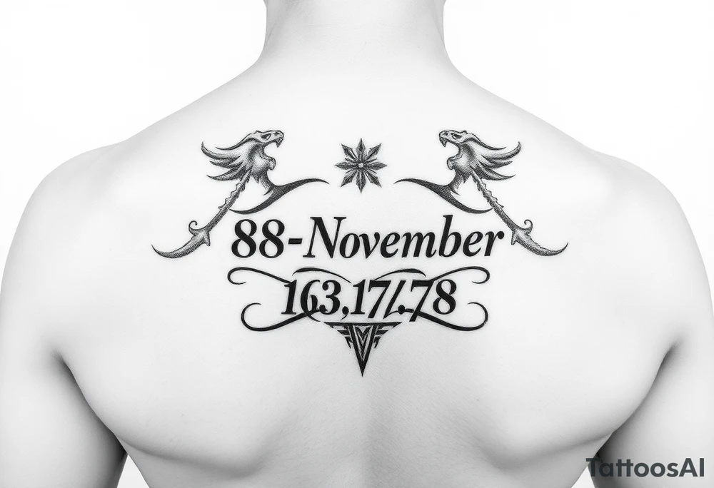 date of birth 08 november 1978 tattoo idea