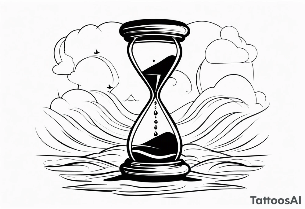 hourglass sand falling out tattoo idea
