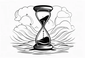 hourglass sand falling out tattoo idea