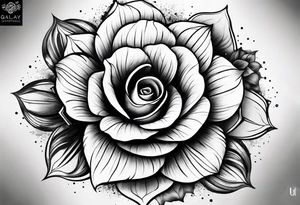 a flower within a galaxy. the galaxy should be bigger, the tattoo will fit on a leg tattoo idea