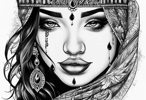 crying face with tears tattoo idea