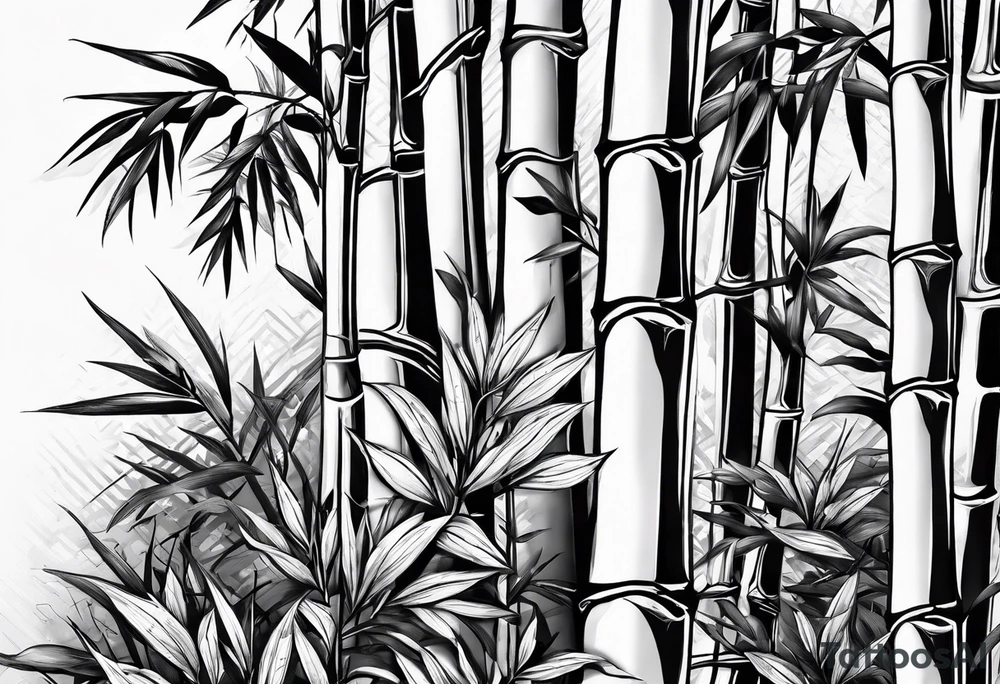 bamboo shoots without flowers or people tattoo idea