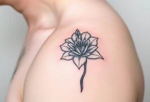 January December July birthday flower  with diamond tattoo idea