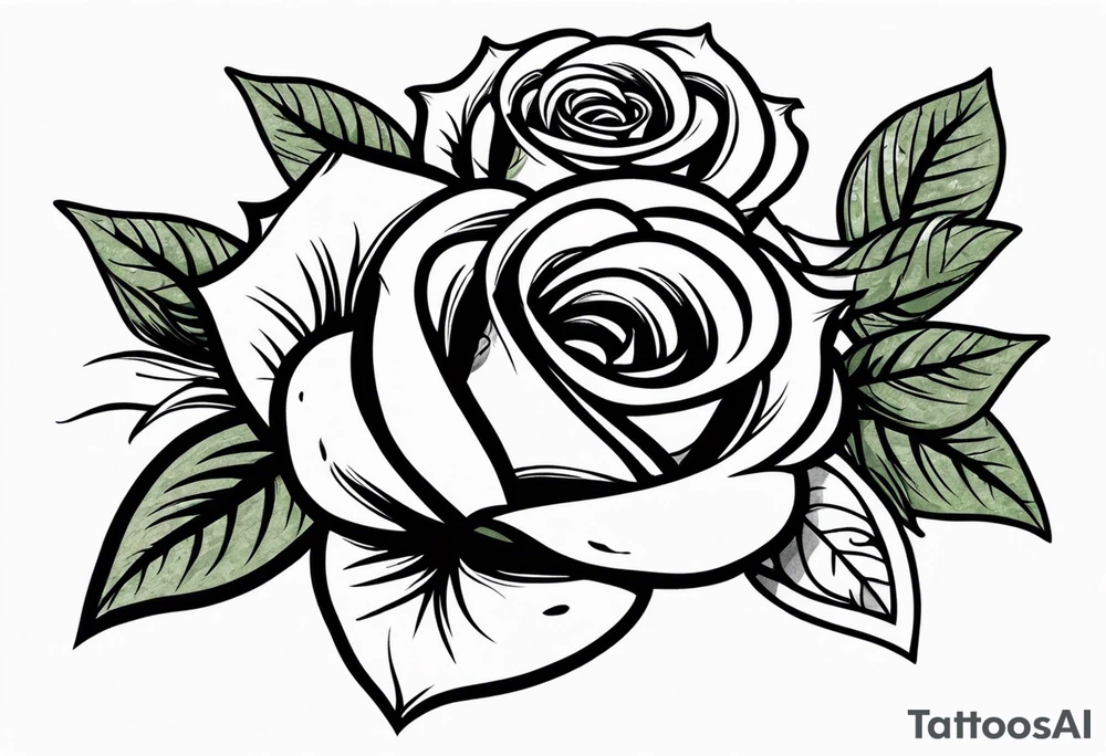 Roses made of money tattoo idea