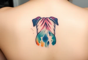 Small pug from behind tattoo idea