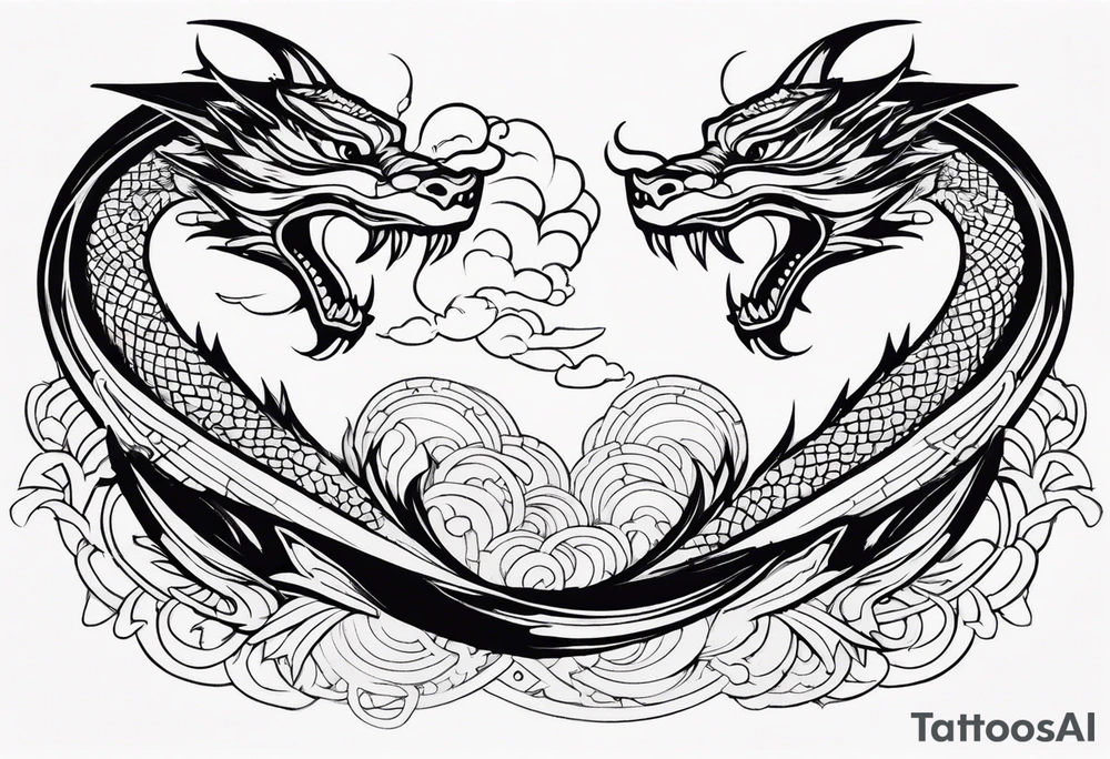 roaring dragons tattoo idea