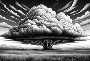 beautiful supercell cloud in vast open Texas lands tattoo idea