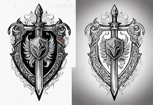 Valhalla shield fire sword tattoo idea