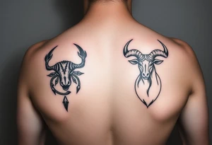 Meaningful tattoo for a Scorpio woman and a male Taurus tattoo idea