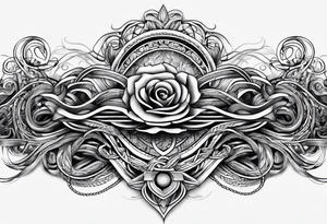 long horizontal strip made of entangled ropes tattoo idea