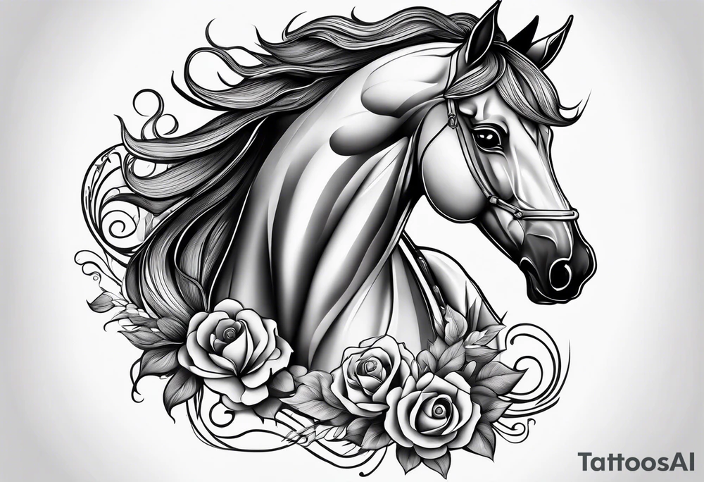 Line tattoo of a horse tattoo idea