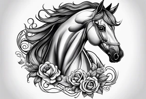 Line tattoo of a horse tattoo idea