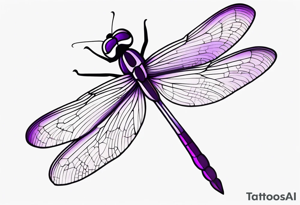 minimalist dragonfly (purple colored) tattoo idea