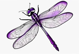 minimalist dragonfly (purple colored) tattoo idea