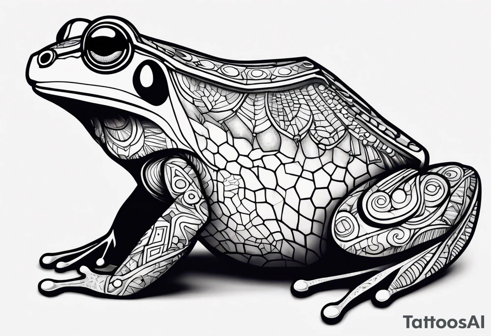 a psychedelic frog tattoo idea