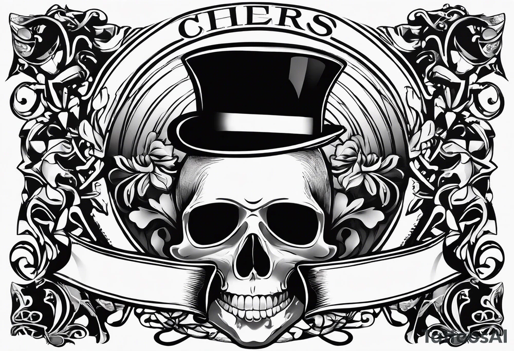 Cheers Mate text, armband +Cancer Ribbon tattoo idea