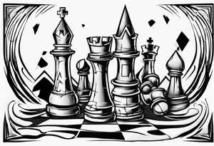 a castle from chess tattoo idea