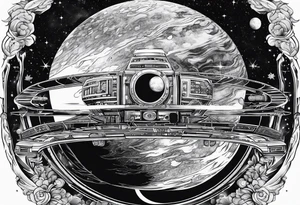 computer, space, fire tattoo idea